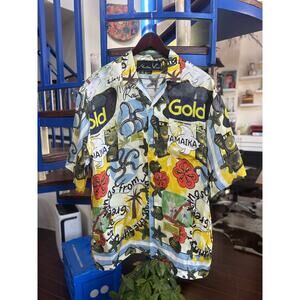 Martine Rose Jamaica Graphic Short Sleeve Button Up (L)